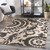 5.25' x 7.5' Flowery Maze Black Olive and Cream White Shed-Free Area Throw Rug - IMAGE 2