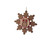 7" Brown and Red Embroidered Craft Snowflake with Owl Stamp Christmas Ornament - IMAGE 1