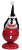 10.5" Playful Glittered Black and White Penquin Laying on Large Red Jingle Bell Christmas Table Top Decoration - IMAGE 1