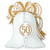 Club Pack of 12 White and Gold 50th Anniversary Honeycomb Centerpiece Party Decorations 10.5" - IMAGE 1