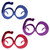 Pack of 6 Blue, Purple and Red ''60'' Birthday Fanci-Frame Eyeglass Party Favor Costume Accessories - IMAGE 1