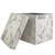 12" Decorative Vintage-Style Italy Travel Inspired Collapsible Square Storage Ottoman - IMAGE 3