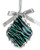 5.5" Teal Green and Black Glittered Zebra Print Teardrop Prism Christmas Ornament - IMAGE 1