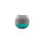 6" Teal Blue Crackled and Brown Frosted Hand Blown Decorative Glass Vase - IMAGE 1