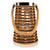 Tapered Rattan Glass Candle Lantern with Jute Handle - 10" - IMAGE 5