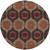 4' Brown and Yellow Contemporary Round Wool Area Throw Rug - IMAGE 1
