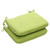 Set of 2 Green Solid Outdoor Patio Rounded Corner Seat Cushions 18.5" - IMAGE 1