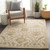 4' x 6' Ivory White and Olive Green Rectangular Wool Area Throw Rug - IMAGE 2