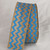 Tan and Blue Burlap Chevron Print Wired Craft Ribbon 2" x 40 Yards - IMAGE 1