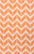 3.5' x 5.5' Chevron Pathway Orange and White Hand Woven Rectangular Wool Area Throw Rug - IMAGE 1