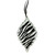 5.5" Black and White Glittered Zebra Print Christmas Diamond Prism Christmas Ornament - IMAGE 1