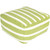 24" Lime Green and Cream Simply Striped Wool Rectangular Pouf Ottoman - IMAGE 1