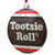Round Disc "Tootsie Roll" Candy Logo Christmas Ornament - 3.5" - Silver and Brown - IMAGE 1