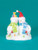 9.5" White and Green Cupcake Heaven Fluffy Snowmen with Light Strand Christmas Tabletop Figurine - IMAGE 1
