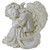 8.5" Ivory Resting Angel with Floral Crown Outdoor Garden Statue - IMAGE 5