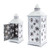 Set of 2 Large White Cut-Out Snowflake All-Weather Iron and Glass Christmas Candle Lanterns - IMAGE 2