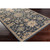 7.5' x 9.5' Beige and Blue Floral Pattern Hand-Tufted Wool Area Throw Rug