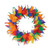 Pack of 6 Rainbow Colored Decorative Feather Wreath 12" - IMAGE 1