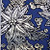 Blue and Silver Poinsettia Wired Craft Ribbon 2" x 40 Yards - IMAGE 1