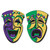 Club Pack of 24 Purple and Green Glittered Drama Face Mardi Gras Cutout Party Decors 24.5" - IMAGE 1