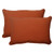 Solid Outdoor Patio Rectangular Throw Pillows - 24.5" - Burnt Orange - Set of 2 - IMAGE 1