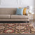 6' Floral Olive Green and Russet Brown Round Wool Area Throw Rug - IMAGE 2