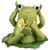 Smiling Hear No Evil Frog with Bowtie Spring Decoration - 7.5" - Green and Yellow - IMAGE 2