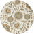 9.75' Brown and Gray Floral Round Area Throw Rug - IMAGE 1