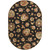 6' x 9' Black and Brown Contemporary Hand Tufted Floral Oval Wool Area Throw Rug - IMAGE 1