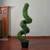 56" Potted Two-Tone Artificial Boxwood Spiral Topiary Tree - IMAGE 5