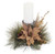 19" Green and Brown Poinsettia Pine Cone Christmas Candle Holder - IMAGE 1