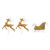 3-Piece Gold Lighted 3-D Glitter Reindeer and Sleigh Christmas Yard Art Decor Set 48" - IMAGE 1