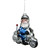 5" Blue and Gray Santa Policeman Riding Motorcycle Christmas Ornament - IMAGE 1
