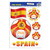 Club Pack of 72 Red, Yellow and White "Spain" Peel 'N Place Soccer Balls and Flag Decals 17" - IMAGE 1