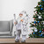 24" Silver and White Santa Claus with Staff and Gift Bag Christmas Figure - IMAGE 2