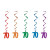 Pack of 30 Assorted Color 70th Birthday Metallic Spiral Hanging Party Decoration Whirls 36" - IMAGE 1