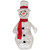 Lighted Glittered Rattan Snowman Outdoor Christmas Decoration - 28" - Clear Lights - IMAGE 1