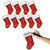 Club Pack of 120 Mini Red Printed Christmas Stocking Cutouts 7.25" - IMAGE 1