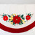 48" Ivory and Red Poinsettia Christmas Tree Skirt with Beads - IMAGE 2