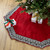 50" Red and Gray Snowflake and Reindeer Christmas Tree Skirt - IMAGE 1