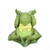 8" Green, Yellow and White Decorative Sitting Frog Spring Table Top Decoration - IMAGE 1