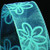 Sheer Blue Flocked Flowers Wired Craft Ribbon 1.5" x 40 Yards - IMAGE 1