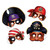 Club Pack of 12  Brown and Purple Pirate Masks - IMAGE 1