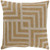 20" Gold and Beige Metallic Stamped Intersecting Borders Decorative Throw Pillow- Down Filler - IMAGE 1