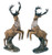 Set of 2 Bronze and Silver Deer Statues 15" - IMAGE 1