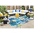 3' x 5' Dancing Dahlias Blue and Beige Hand Hooked Floral Rectangular Outdoor Area Throw Rug - IMAGE 6