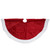 48" Red and White Velveteen Christmas Tree Skirt with White Trim - IMAGE 2