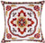 18" White and Red Embroidered Throw Pillow - Down Filler - IMAGE 1