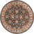 8' Brown and Beige Oriential Floral Hand Tufted Round Wool Area Throw Rug - IMAGE 1