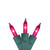 Perm-O-Snap Mini Christmas Lights - Pink - 24.75 ft Green Wire - 50ct - IMAGE 1